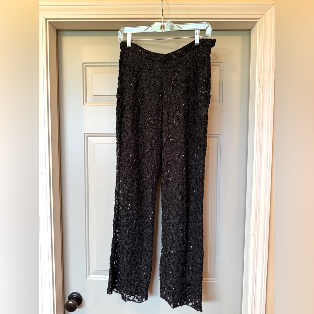 I.N.C. International Concepts Black Beaded Sequin Pants Size 6 Vintage Glam - Picture 2 of 15